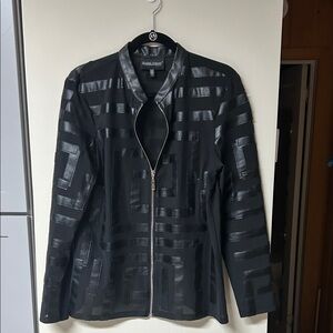 Frank Lyman Design Black Geometric Blazer